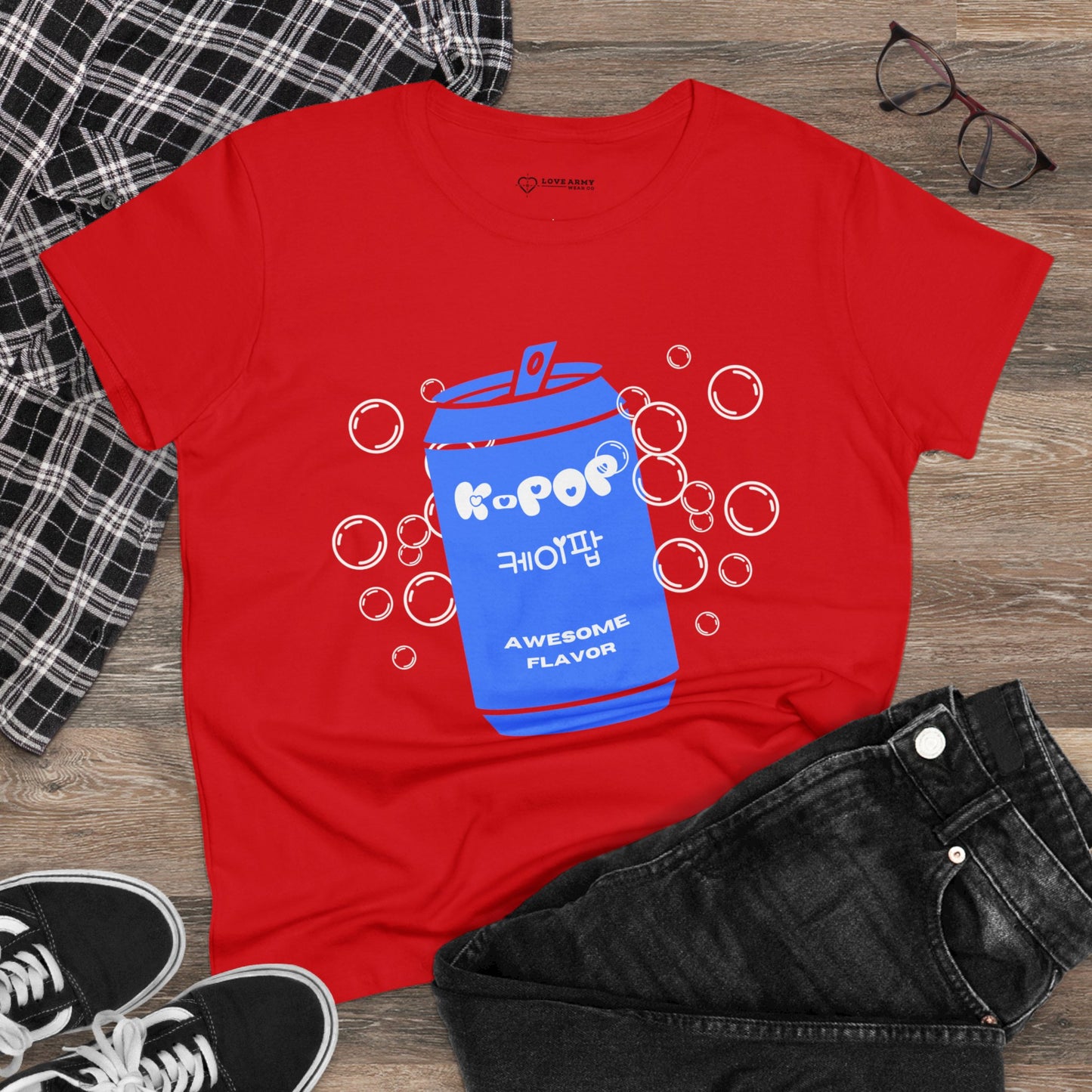 K-Pop "케이팝" Awesome Flavor Tee Red