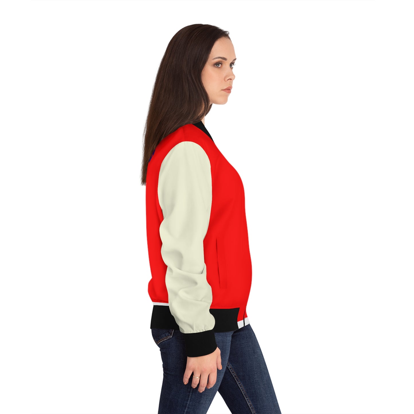 Varsity "Fighting" Bomber Jacket - Red