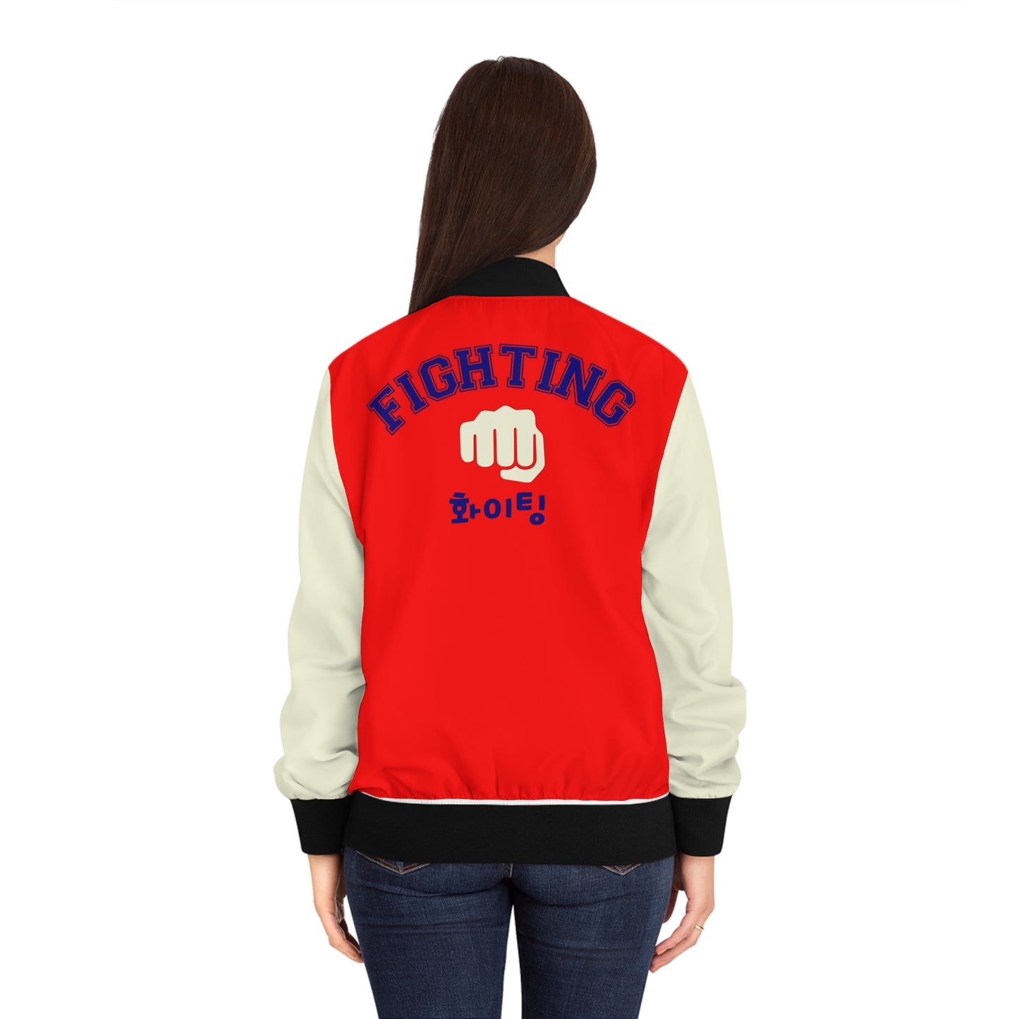 Varsity "Fighting" Bomber Jacket - Red