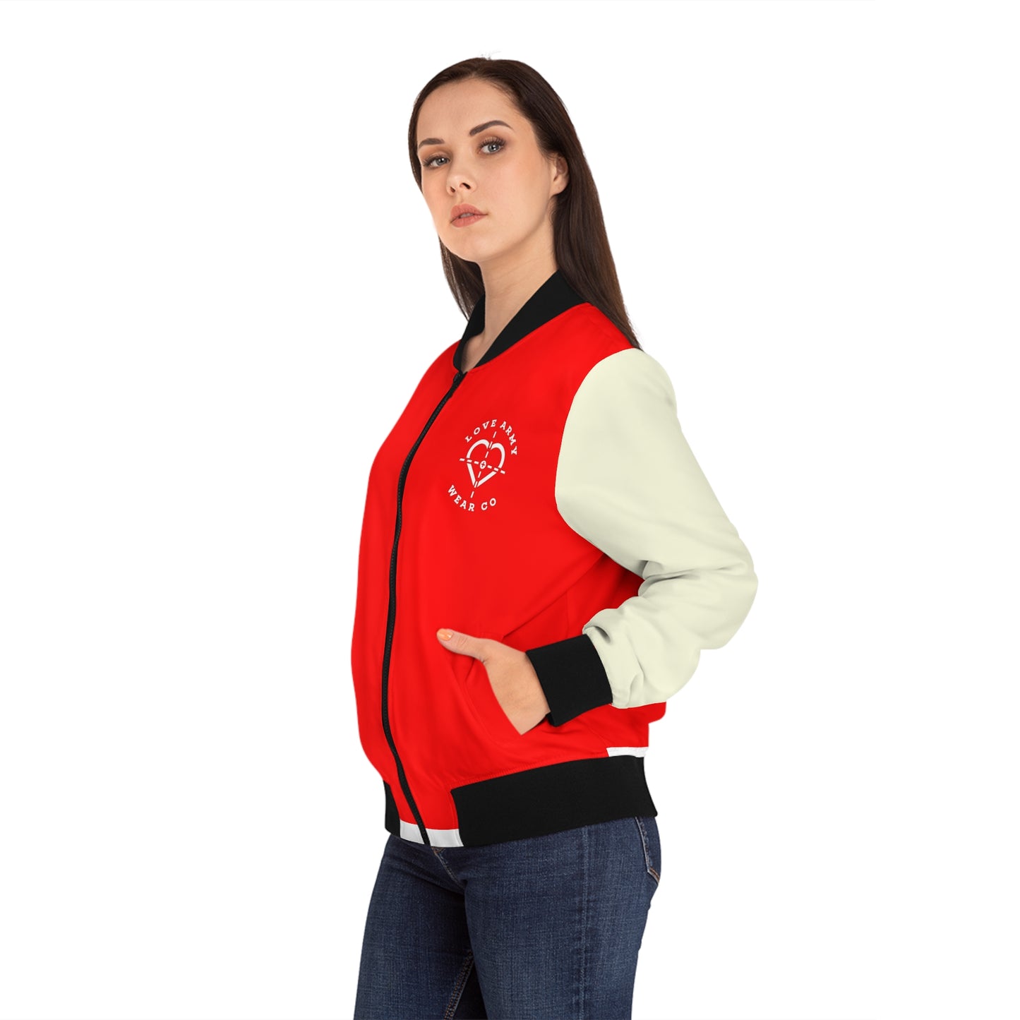 Varsity "Fighting" Bomber Jacket - Red