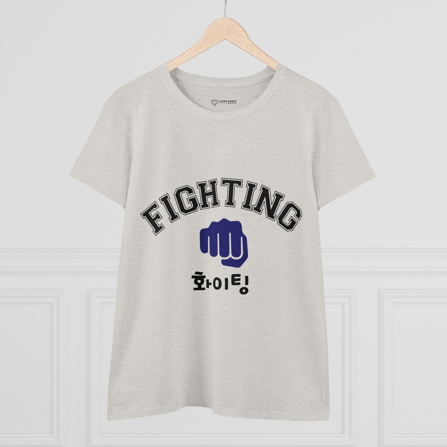 Fighting "Hwaiting" 👊 "화이팅" Tee - Ash