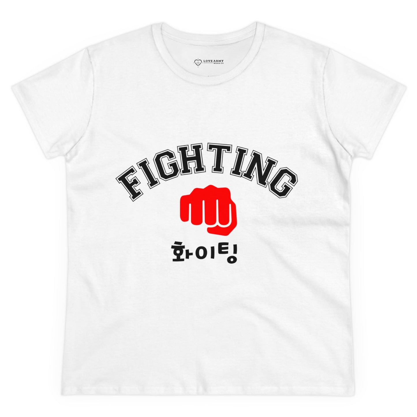 Fighting "Hwaiting" 👊 "화이팅" Tee - White