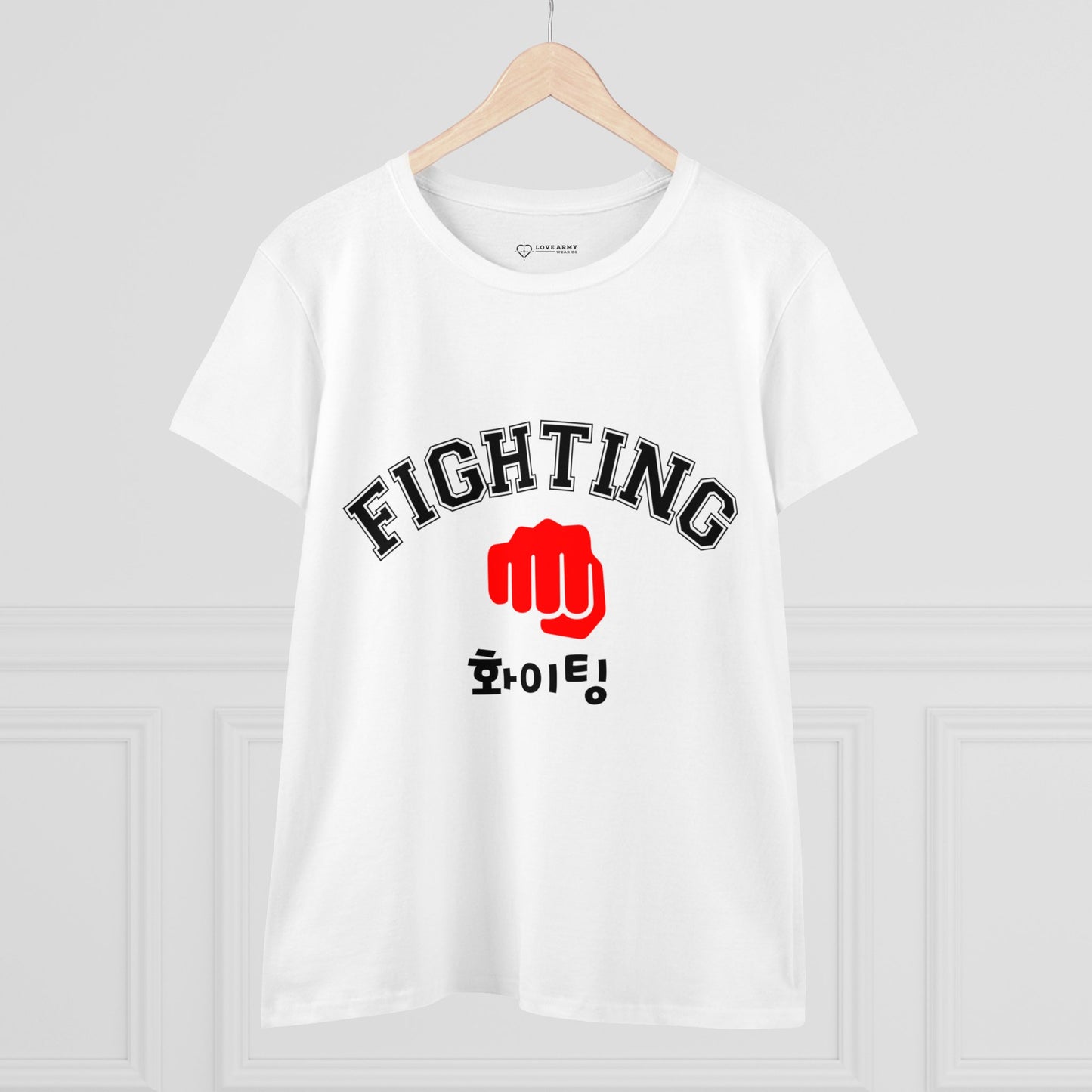 Fighting "Hwaiting" 👊 "화이팅" Tee - White