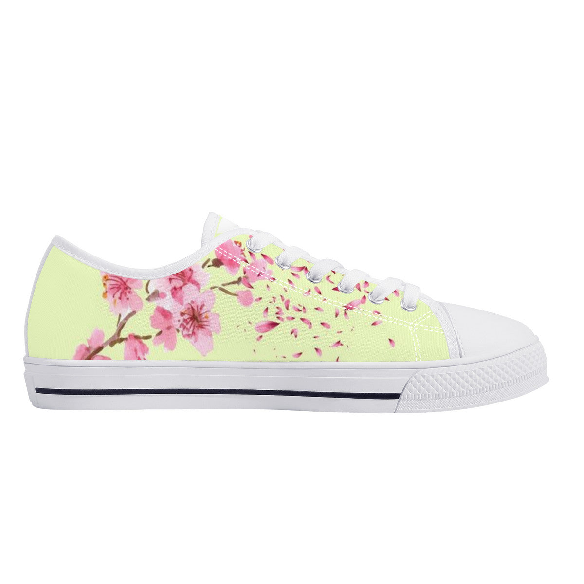 Cherry Blossom "벚꽃" Lo-Top Chucks - Baby Yellow