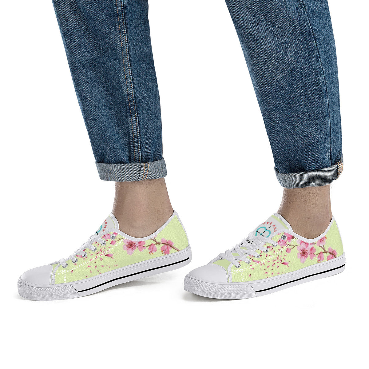 Cherry Blossom "벚꽃" Lo-Top Chucks - Baby Yellow