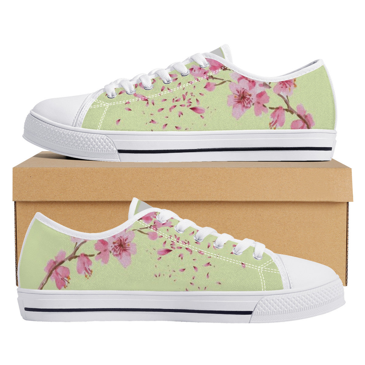 Cherry Blossom "벚꽃" Lo-Top Chucks - Baby Yellow