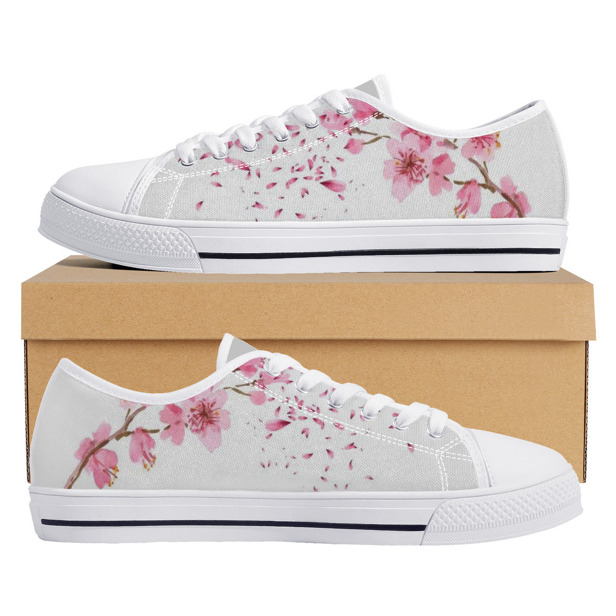 Cherry Blossom "벚꽃" Lo-Top Chucks - White