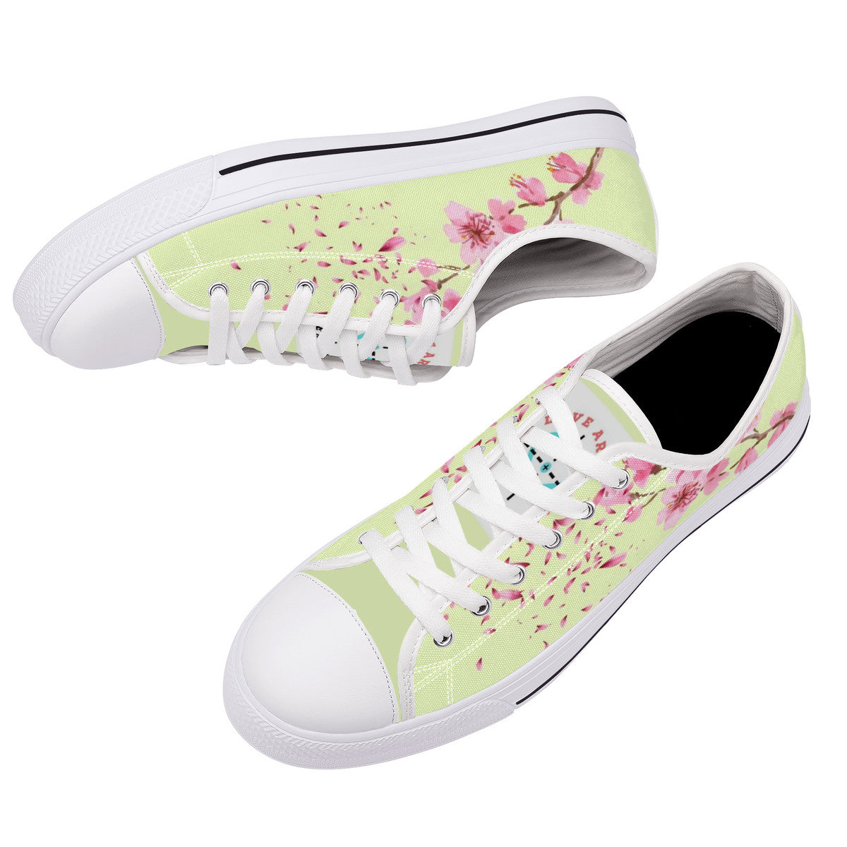 Cherry Blossom "벚꽃" Lo-Top Chucks - Baby Yellow