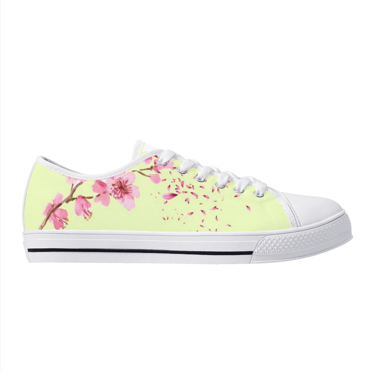 Cherry Blossom "벚꽃" Lo-Top Chucks - Baby Yellow