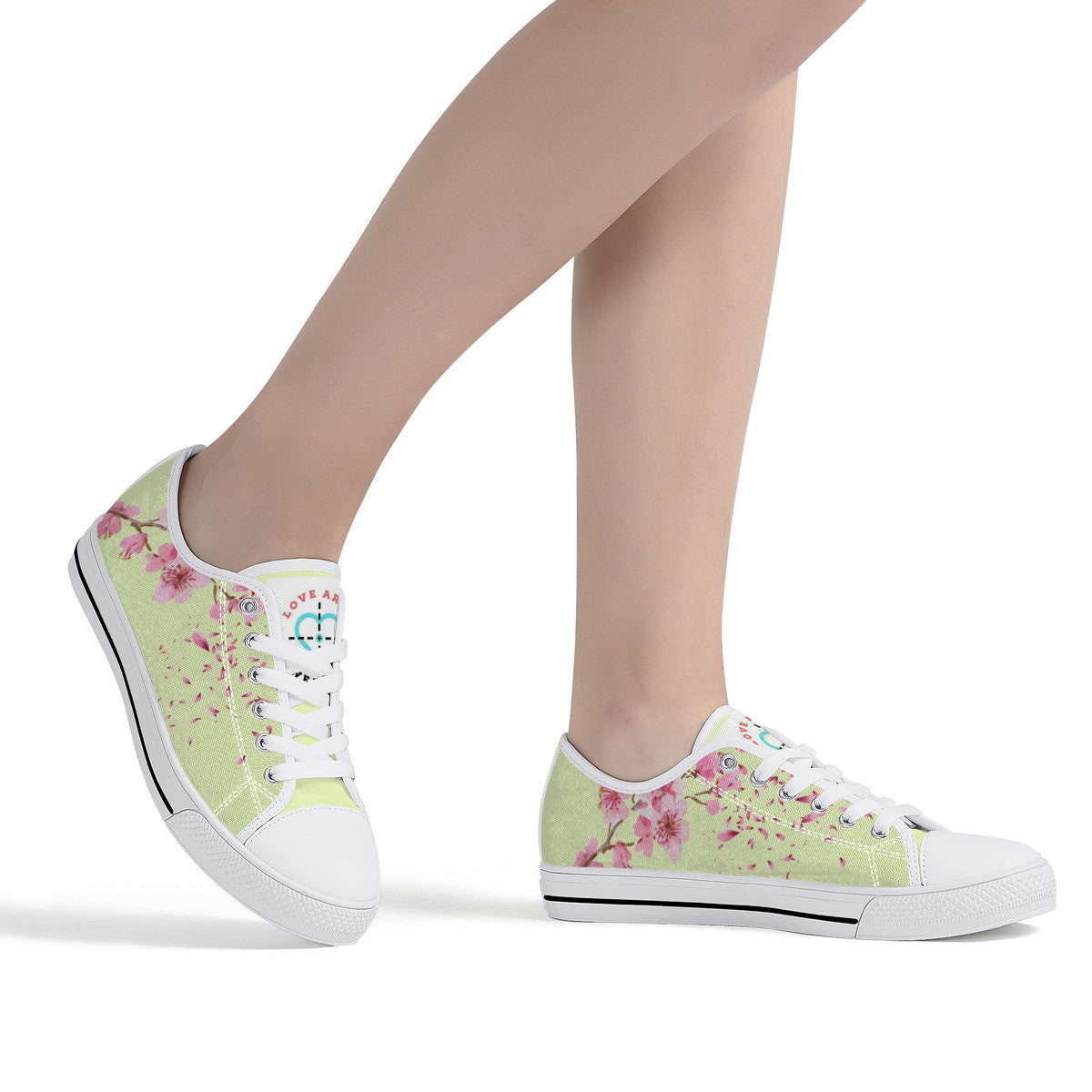 Cherry Blossom "벚꽃" Lo-Top Chucks - Baby Yellow